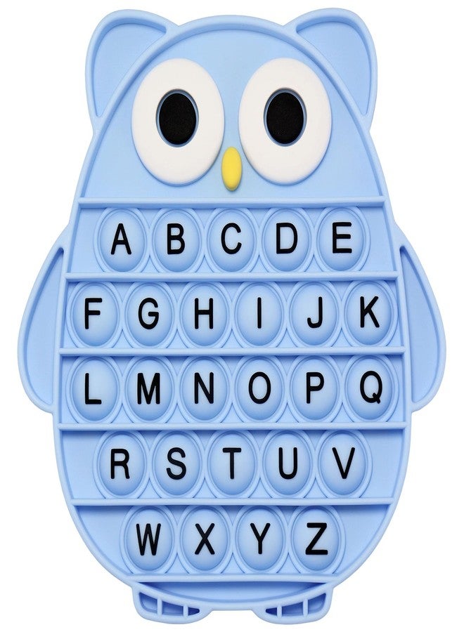 DEARIDAP Fidget Toys for Kids, Owl Shaped Silicone Squeeze Sensory Toys, Alphabet Bubble Stress Anxiety Relief Relax Tools for Kids Adults School Classroom Gift Party Favors (Blue) - Image 1